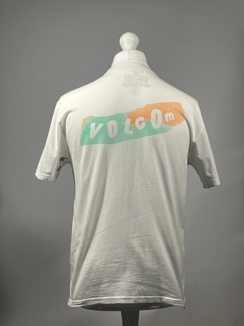 Volcom White Logo Back Print Skate T-Shirt
