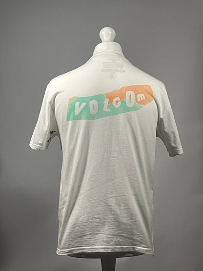 Volcom White Logo Back Print Skate T-Shirt