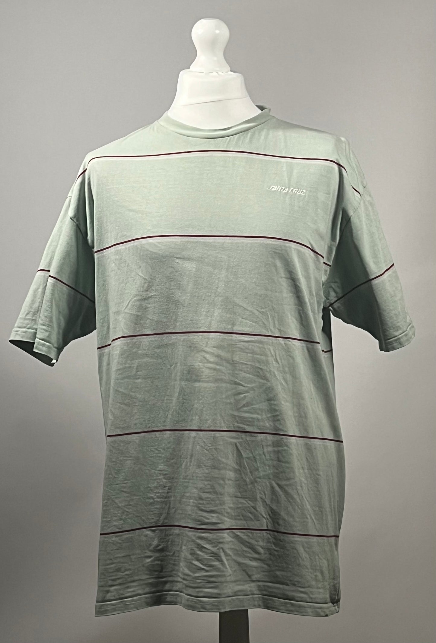 Santa Cruz Sage Green Striped Skate T-Shirt