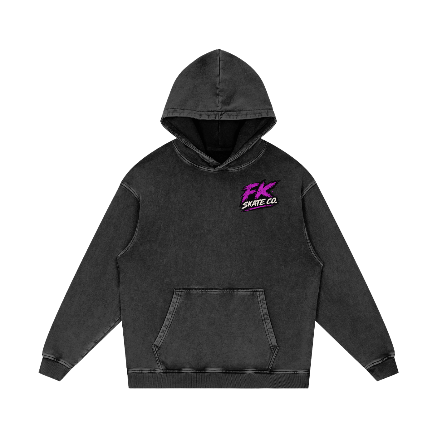 Snow Washed Loose Cotton Hoodie