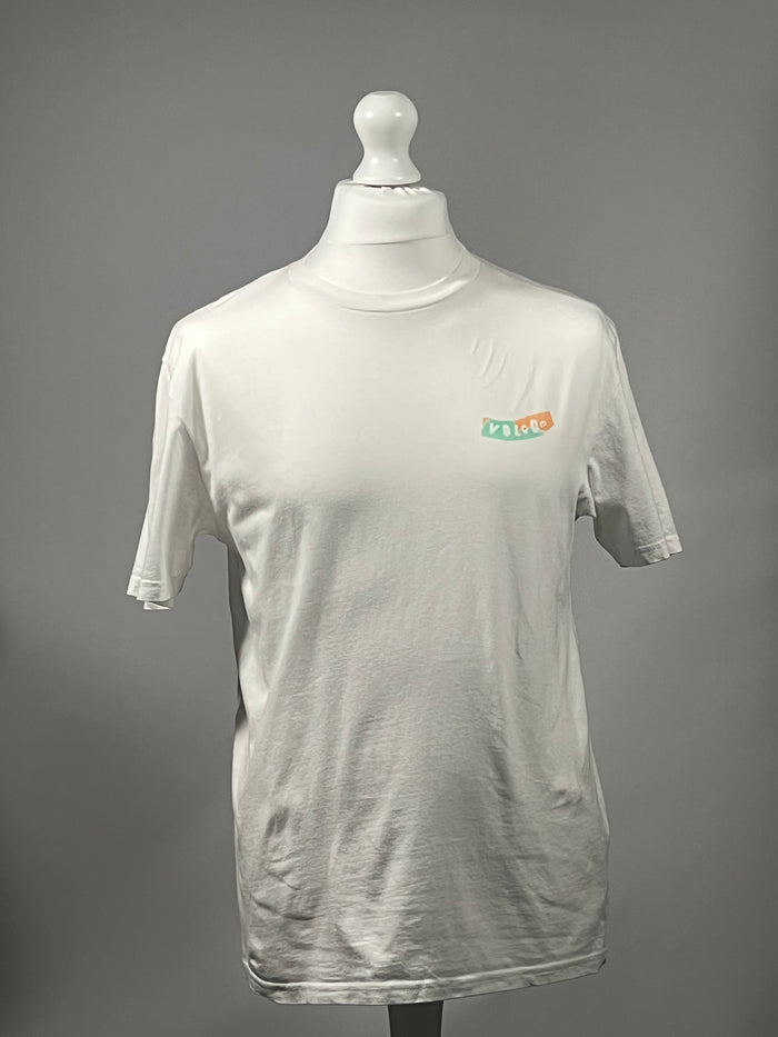 Volcom White Logo Back Print Skate T-Shirt