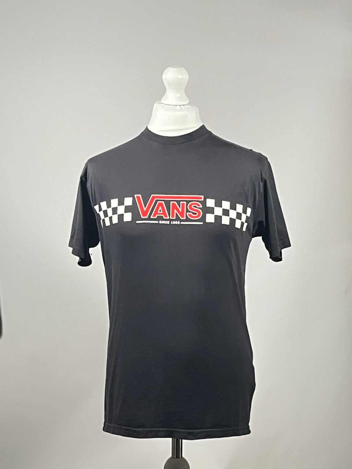 Vans Checkerboard Logo T-Shirt - Black - Size M